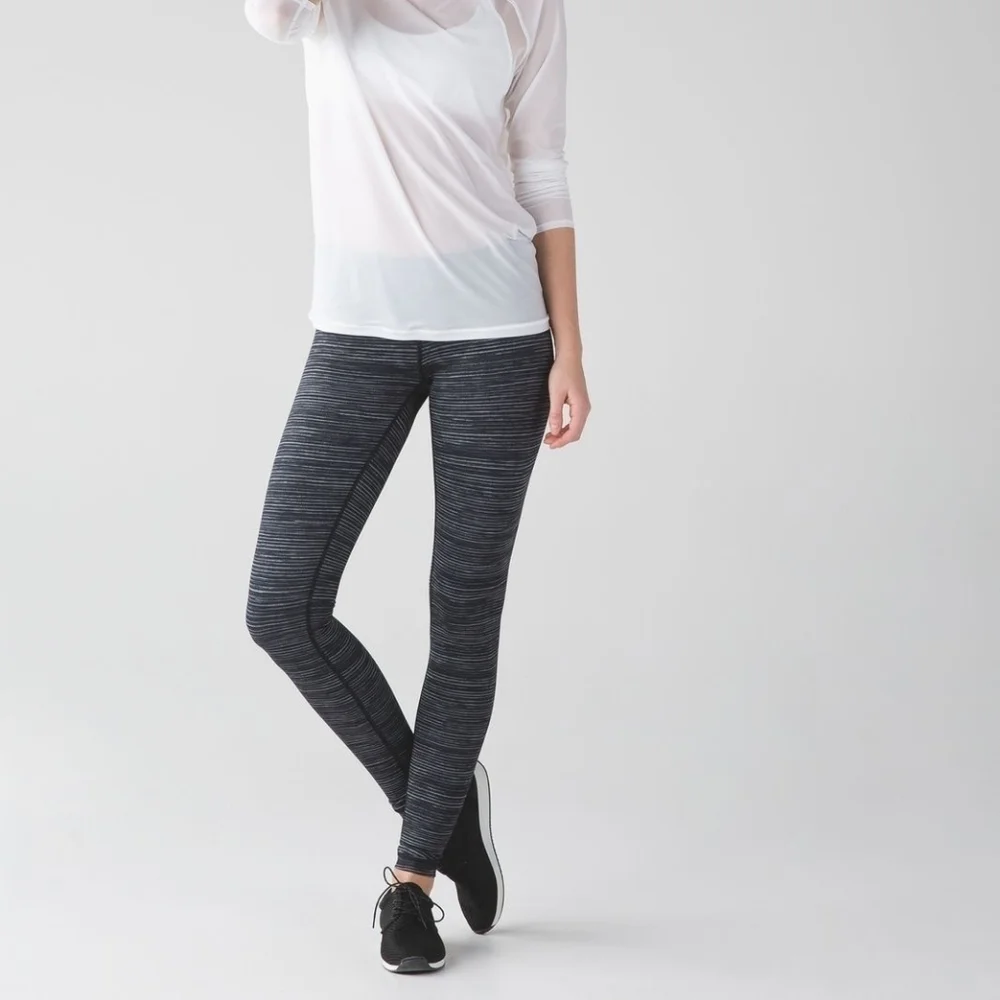 Lululemon Wunder Under Pant Leggings III Blurry Belle Battleship Black Size 6